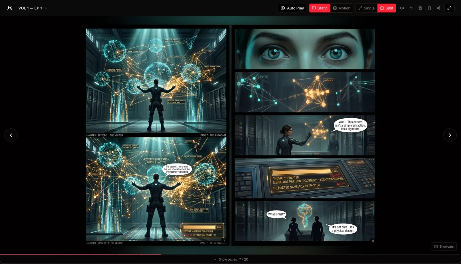 The HangarX video comic reader